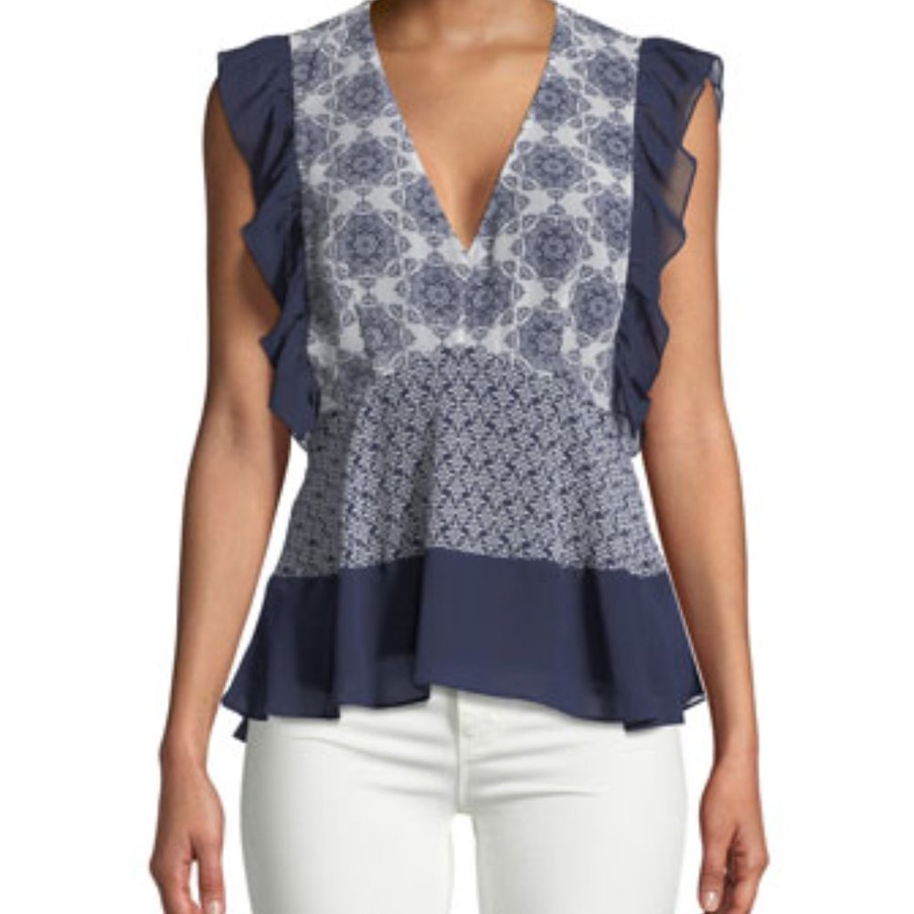 Ella Moss Mosaic Print Top, Sz S, NWT